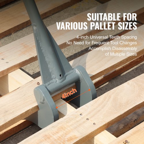 VEVOR Palettenbrecher 137,2cm Lattenheber 907kg Tragfähigkeit Brechstangen Q235 Kohlenstoffstahl Abbruch-&amp; Hebelstange inkl.Handschuhe Pallet Buster Universalkonstruktion