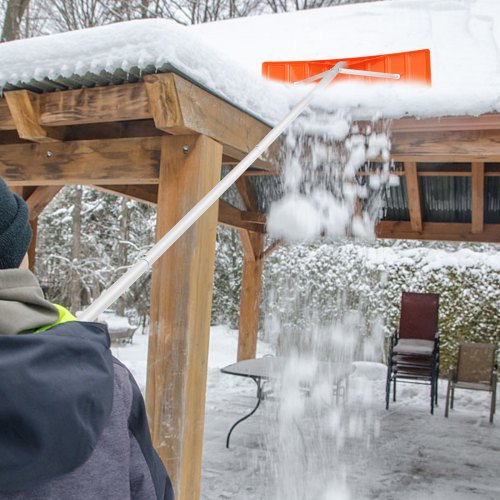 VEVOR Schneeschaufel Dach 64 cm, Einstellbereich 1,52 bis 6,4 m, Dachschneeräumer aus Aluminium und ABS Schaufel, Schneeschieber Schneeräumer Dachräumer mit Rutschfester Griff