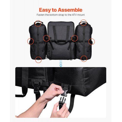 VEVOR 74L ATV Hinten Tasche Hecktasche Aufbewahrungstasche Schwamm Kissen