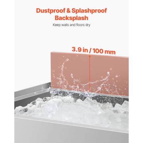 VEVOR Kommerzieller Eisbehälter 61,6L Unterbau-Eisbehälter mit Schiebedeckel