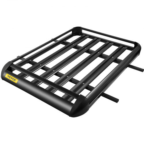 VEVOR Schwarz Aluminium Dachgepäckträger Korb, Gepäckträger 127 x 90 x 14 cm, Gepäck Fracht Träger 100 kg, Relingträger mit Bars Auto Dachträger, Relingträger Leichtes