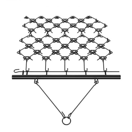 VEVOR Traktor Wiesenegge 2000 x 1210 mm Wiesenschleppe aus 4 mm dickem Q235-Stahl Feldegge mit 69x 10 cm langen Zinken Egge 100 mm Durchmesser der Anhängerkupplung Stahlkettenegge Rasenschleppe