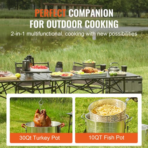 VEVOR 30Qt Türkei 10Qt Fischfritteuse Propankessel Dampfgarer Suppentopf Outdoor