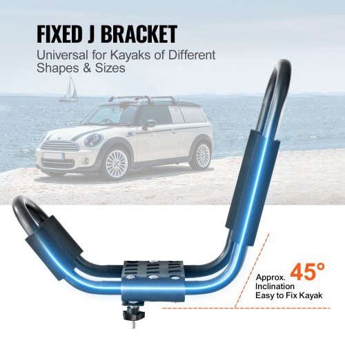 VEVOR Kajak-Dachgepäckträger, 2 Paar J-Bar, Weicher Dachgepäckträger, Befestigung Oben, Träger für Kajak, Surfbrett, Kanu, SUP, Skiboard, Montage an Auto, SUV, Lkw, 2 Kajaks