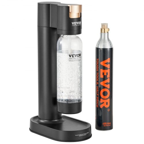 VEVOR Sprudelwassergerät, Sodamaker-Maschine zum Sprudeln zu Hause, Selterswasser-Starter-Kit mit BPA-freier 1 L PET-Flasche, CO2-Flasche, Kompatibel mit Einschraubbaren 60L CO2-Flaschen (CO2 frei)