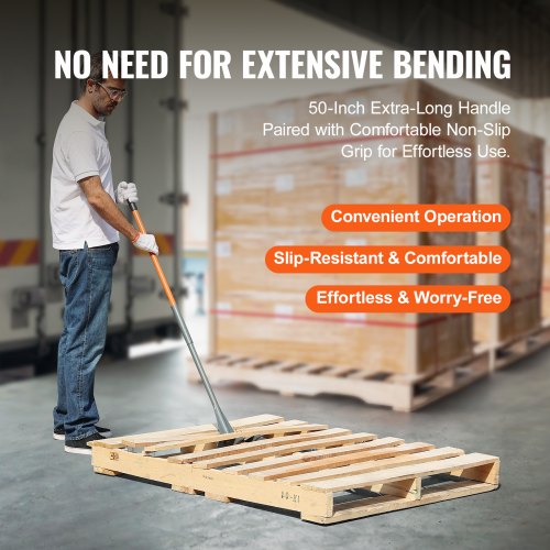 VEVOR Palettenbrecher 137,2cm Lattenheber 907kg Tragfähigkeit Brechstangen Q235 Kohlenstoffstahl Abbruch-&amp; Hebelstange inkl.Handschuhe Pallet Buster Universalkonstruktion