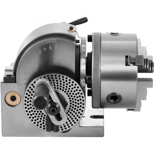 VEVOR Teilapparat mit backenfutter MT2, Rotary Tisch mit Indizierung Höhe der Mitte 100 mm, Dividing Head 23 kg, Rotary Tisch mit Tellern, Eine Starke Unterstützung zu Bearbeitenden Werkstück
