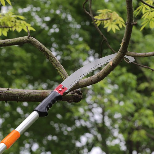 VEVOR Teleskop Astsäge Manuell Baumsäge 1,4-3m einstellbar Hochentaster mit 8 Stangen Astschere Teleskop Klinge aus Kohlenstoffstahl Reichweit bis zu 298cm zum Beschneiden von Äste Büsche Stämme