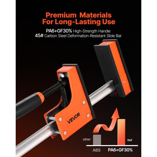 VEVOR 2 x Stangenklemmen für Holzbearbeitung 914mm Parallelklemmen-Set Orange