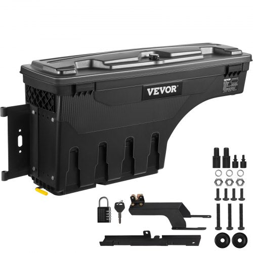 VEVOR Lkw-Ladeflächen-Aufbewahrungsbox, Abschließbarer Schwenkkoffer, 25 L ABS-Radkasten-Werkzeugkasten, Wasserdicht &amp; Langlebig, Kompatibel mit Ford F-150 2015–2021, Lkw-Ladefläche Aufbewahrungsbox