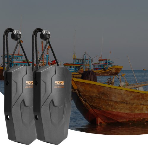 VEVOR Fender-Set 2 Fenders 21,84 x 40,64 cm EVA Bootsfender, Horizontale oder vertikale Montage, Stegfender mit Polyesterseile &amp; Kabelschloss Aufbewahrungstasche, UV-geschützt Bootsfender Schwarz