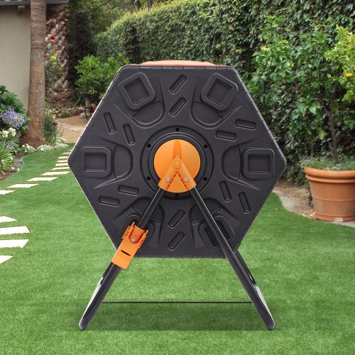 VEVOR Tumbling-Komposterbin Komposter Tumbler 140 L, Trommelkomposter Drehbar Doppelraum Tumbling Komposter 785 x 605 x 795 mm, 40 kg Belastbarer Garten Kompostbehälter inkl. Handschuhe