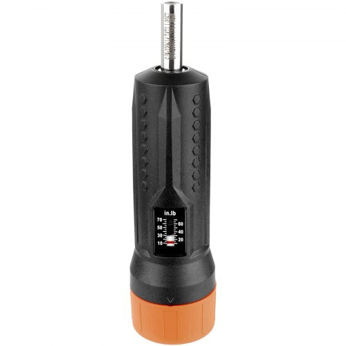 VEVOR 1/4-Zoll-Antriebs-Drehmomentschraubendreher-Schlüsselsatz, 1,13–7,91 Nm Drehmoment-Einstellbereich, 1 in-lb-Schritte Drehmomentschraubendreher, Schraubendreher-Bohrer-Set mit Sichtfenster