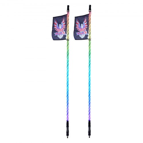 VEVOR LED Whip Light 2PCS 5FT RGB Spiral Antenna Light Remote App ATV UTV RZR