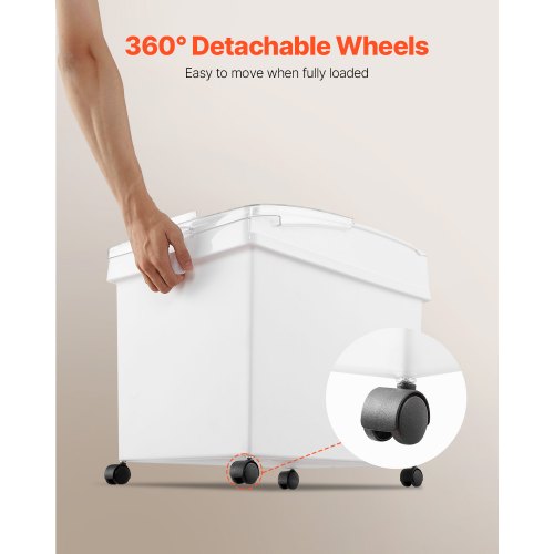 VEVOR Mehl und Reis Behälter Kapazität 25 kg, 3 Stück Aufbewahrungsbox Küche 35,5 x 50 x 45 cm, dreifach Vorratsdosen 14 x 19,7 x 17,7 Zoll weiß Speicherung für Getreide und anderen Trockenwaren