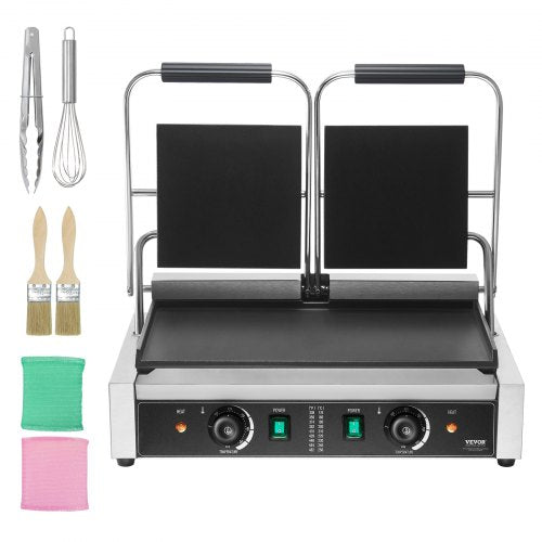 VEVOR Kommerzielle Panini Press Grill Elektrische Sandwichmaker-Platte Flach