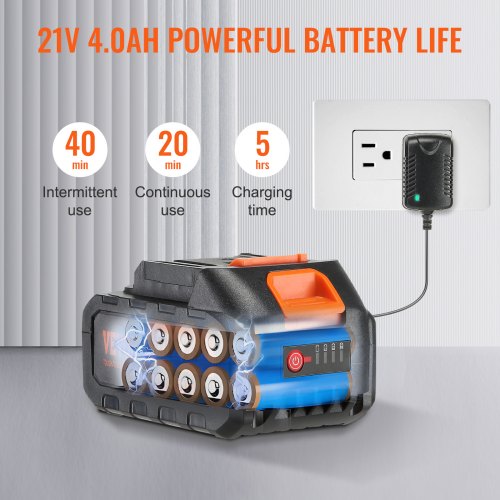 VEVOR Akku Hochdruckreiniger Kabellos Wasser Druckreiniger Spritzpistole Druckreinigerpistole (220W 21V, 40bar, zur mobilen Reinigung und Bewässerung, 4L/min, inkl. Zubehör, Ladegerät)
