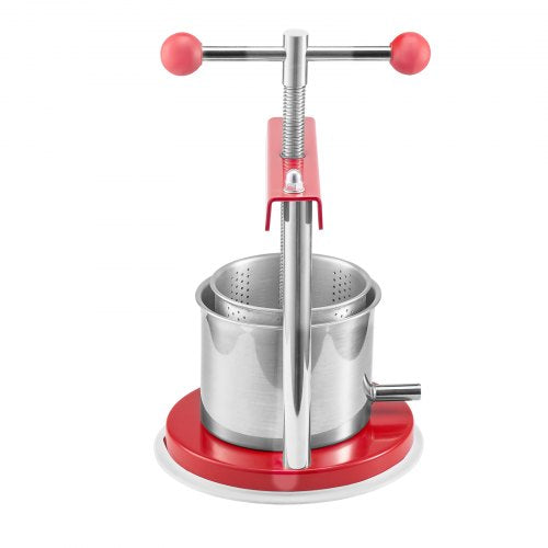 VEVOR Obstweinpresse Manuelle Presse Weinherstellung 1,65L Edelstahl Obstmühle