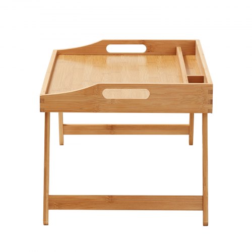 VEVOR Betttablett Tisch mit Faltbaren Beinen &amp; Medienschlitz, Bambus-Frühstückstablett für Sofa, Bett, Essen, Snacken und Arbeiten, Serviertablett für Laptop, Schreibtisch, TV-Tablett