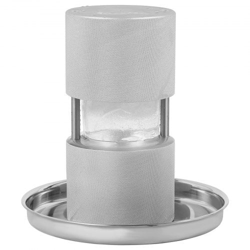 VEVOR Eiswürfelbereiter Eiswürfelformen Satz 60 mm, Eiswürfelform Eiskugelform mit Eiszange &amp; Tropfschale, Alu Strapazierfähige Eiswürfelformen Eiswürfelbehälter Whisky Americano, Saft &amp; Milch Silber