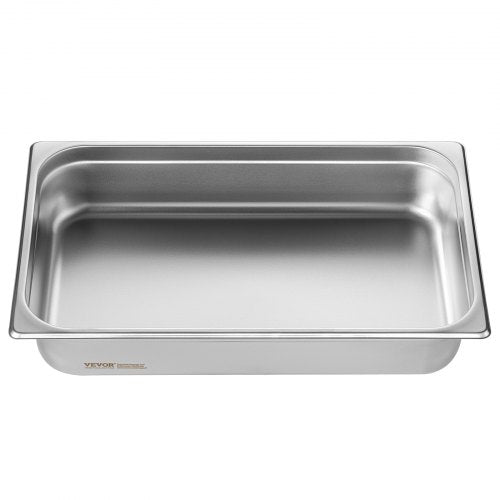 VEVOR 4 x Hotelpfannen Gastronormbehälter Edelstahl 530x326x107mm 13,9L Deckel