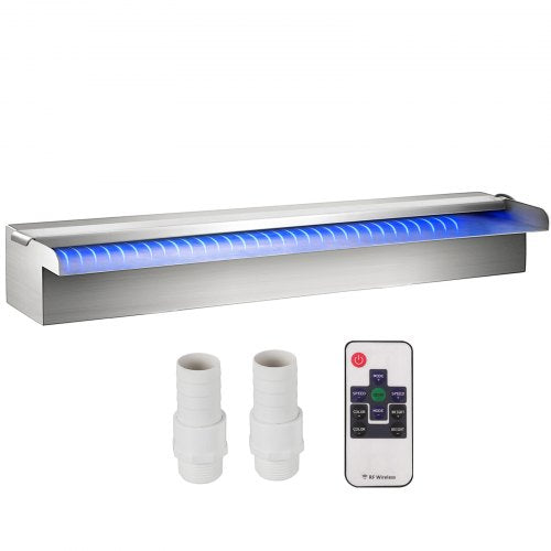 VEVOR Schwalldusche Wasserfall Poolfontäne Led 23,6  x 4,5 x 3,1  Poolbrunnen 1,3 Wasserfontäne 0,87 Dekoration Gartenteich
