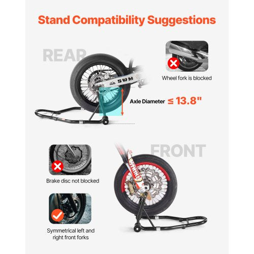 VEVOR Motorrad-Ständerlift vorne und hinten Spoolift, Paddock-Schwingarm 50kg