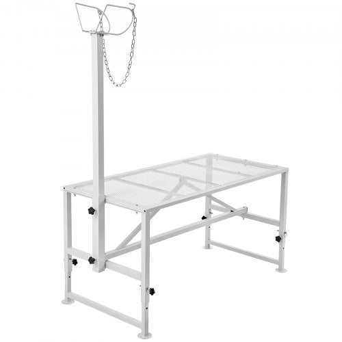 VEVOR Viehständer Trimmständer Ziegen Viehtrimmständer 53,3–83,8cm weiß