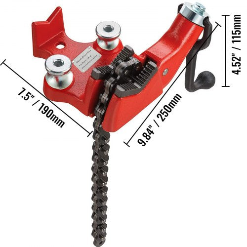 Schraub-Kettenschraubstock für 1/2'' bis 6'' Rohr-Schraubstock mit Kurbelgriff