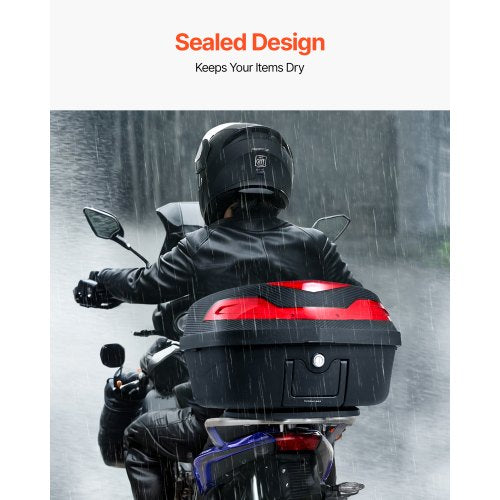 VEVOR Motorradkoffer Top Case Universal Motorrad Tasche 48L Topbox Schwarz