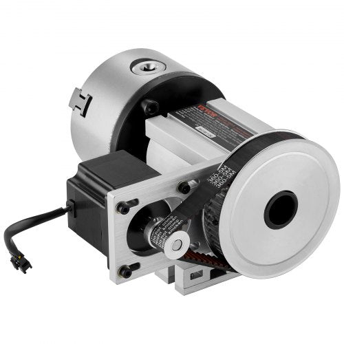VEVOR Drehbankfutter K11–100mm Spannfutter Dreibackenfutter 4. Achse der CNC-Rotationsachse, ein Untersetzungsverhältnis von 6:1 und einen Nema23-Zweiphasen-Schrittmotor 3 Backenfutter für CNC-Fräsen