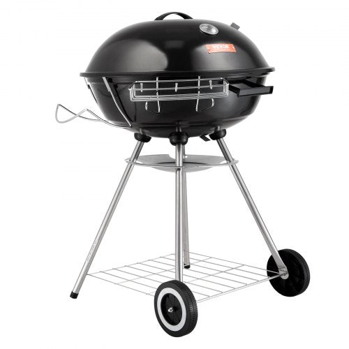 VEVOR Wasserkocher Holzkohlegrill Kugelgrill 56 cm tragbar Grill Kugelgrill mit Deckel Leckeres BBQ Picknickgrill mit großer Grillfläche Holzkohle
