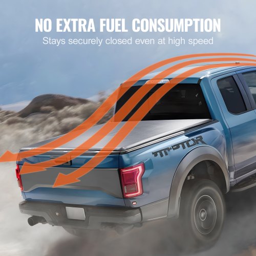 VEVOR Ladeflächenabdeckung, Rollbare Ladeflächenabdeckung, Kompatibel mit Ford F-150 Styleside-Ladefläche 2009-2024, für 16,7 x 16,4 m große Ladefläche, Weiches PVC-Material, 100 % Ladeflächenzugang
