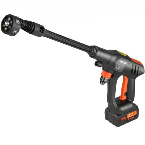 VEVOR Akku Hochdruckreiniger Kabellos Wasser Druckreiniger Spritzpistole Druckreinigerpistole (250W 21V, 50bar, zur mobilen Reinigung und Bewässerung, 4L/min, inkl. Zubehör, Ladegerät)