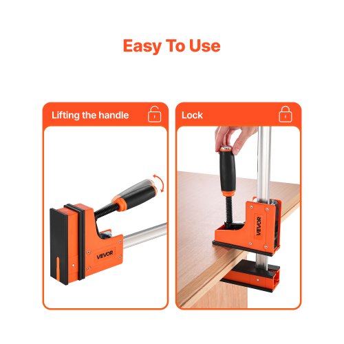 VEVOR 2 x Stangenklemmen für Holzbearbeitung 60,96cm Parallelklemmen-Set Orange