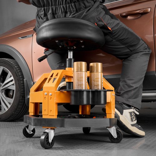 VEVOR Rollbarer Werkstatthocker Garagen-Arbeitssitz mit Lenkrolle Drehbar