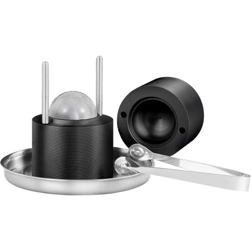 VEVOR Eiswürfelbereiter Eiswürfelformen Satz 60 mm, Eiswürfelform Eiskugelform mit Eiszange &amp; Tropfschale, Alu Schwarze Strapazierfähige Eiswürfelformen Eiswürfelbehälter Whisky Americano, Saft