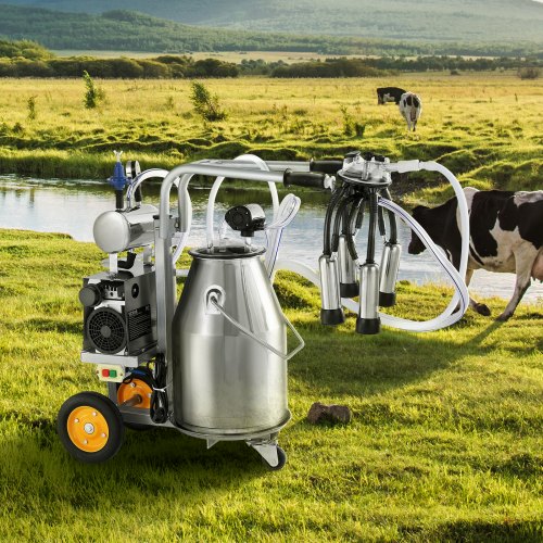 VEVOR Elektrische Kuh Melkmaschine Melkausrüstung 25L 304 Edelstahl