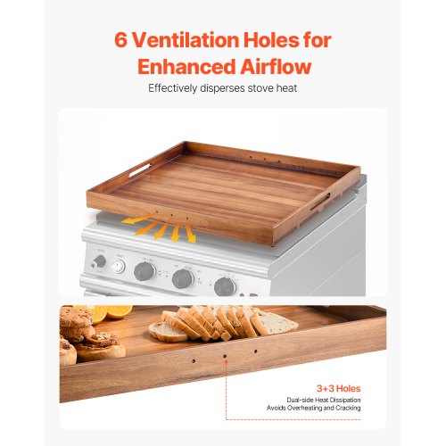 VEVOR Nudelbrett Herdabdeckung Akazienholz Top Cover Küche Elektro Gasherd