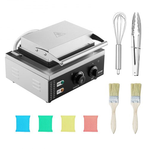 VEVOR Elektrischer Donutmaker, 1550 W Kommerzielle Donutmaschine mit Antihaftbeschichtung, 12-Loch-Waffelmaschine mit Doppelseitiger Heizung für 12 Donuts, für Restaurants und den Heimgebrauch