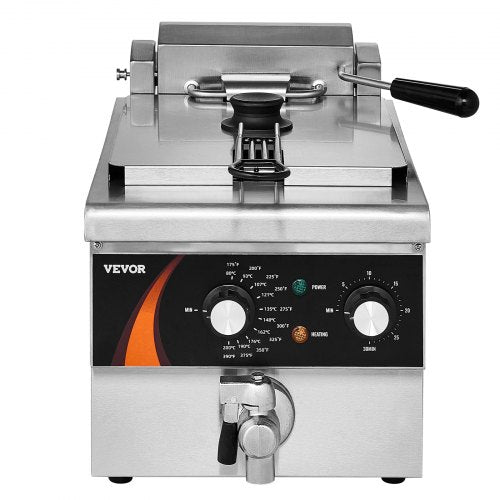 VEVOR Kommerzielle Elektrische Fritteuse 3000W 5,9L Edelstahl Upgrade 200°C