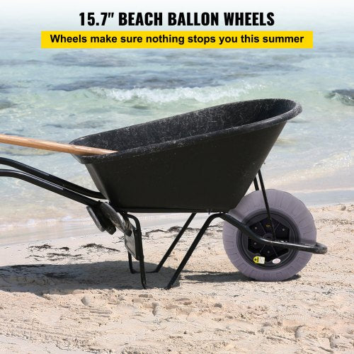 VEVOR 15,7 Zoll Ballonräder Reifen, TPU Strandräder Ersatz-Ballon-Sandreifen 80 kg Tragfähigkeit 2-3 PSI Niederdruck, für Kajakwagen Kanuwagen Strandwagen Gartenwagen Angelwagen – 2 Stück