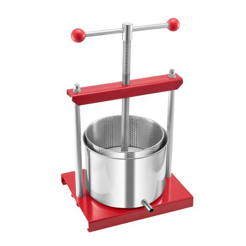 VEVOR Obstweinpresse Manuelle Presse Weinherstellung 6L Edelstahl Obstmühle