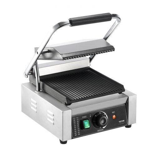 VEVOR Panini-Pressgrill Sandwichmaker Grillplatte 23x23cm Elektrisch Kommerziell