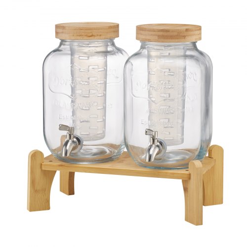 VEVOR Getränkespender 2x3,8L Saftspender mit Zapfhahn für Partys Bars Glas