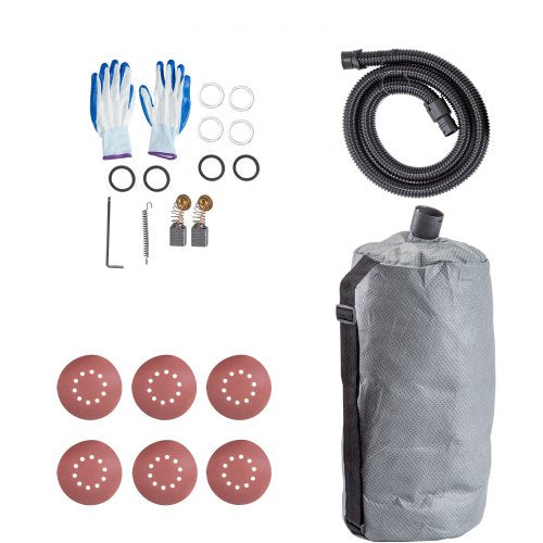 VEVOR Exzenterschleifer Schleifmaschine Trockenbauschleifer Werkzeug 225mm 750W Schleifmaschine mit Streifenweise Vakuumbeutel Handschuhe Schutzbrille