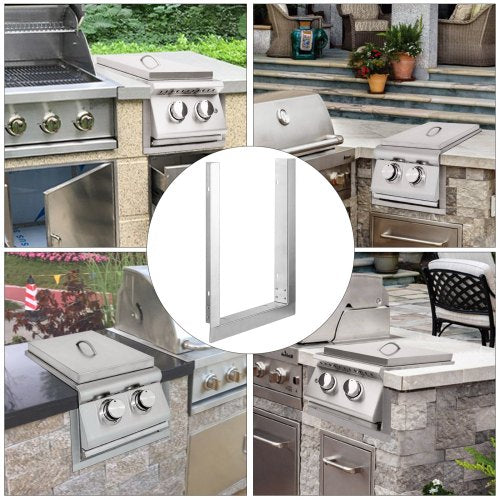 VEVOR Außenveredelungsrahmen Außengrillrahmen 12x18 Zoll für Doppelseitenbrenner