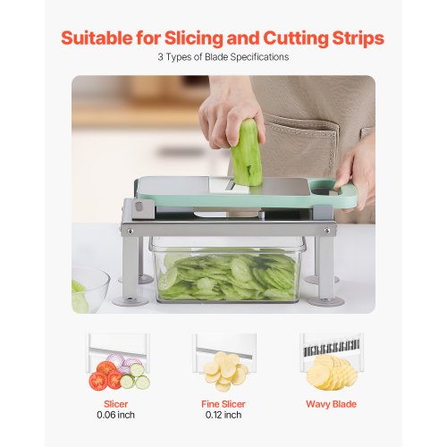 VEVOR Gemüseschneider Multischneider Set Lebensmittel-Veggie-Chopper 8 Klingen