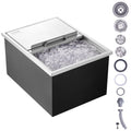 VEVOR 55,23 L Drop-in-Eisbox, 608 x 457 x 333 mm Edelstahl-Eiskühler, Kommerzieller Eisbehälter mit Schiebedeckel, Eingebaute Eisspeichertruhe, Abflussrohr &amp; Ablassstopfen im Lieferumfang Enthalten