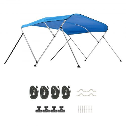 VEVOR Bimini Top Bootsverdeck Bootdach Sonnenverdeck Blau 3 Bögen 185-198cm